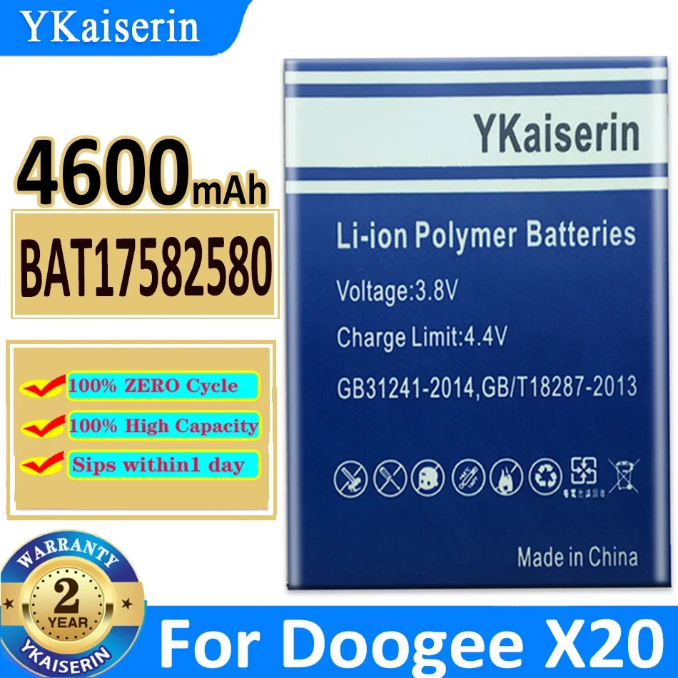 Batería YKaiserin de 4600mAh, BAT17582580 para Doogee X20