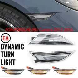 2Pcs For Porsche 991 981 718 Cayman Boxster Cayenn Flashing LED Turn Signal Side Marker Light Repeater Lamp