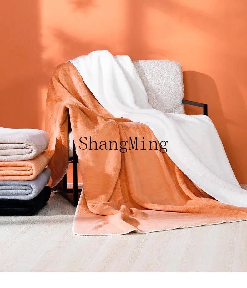 ZYY household bed blanket thickened autumn and winter office nap coral fleece sofa blanket quilt