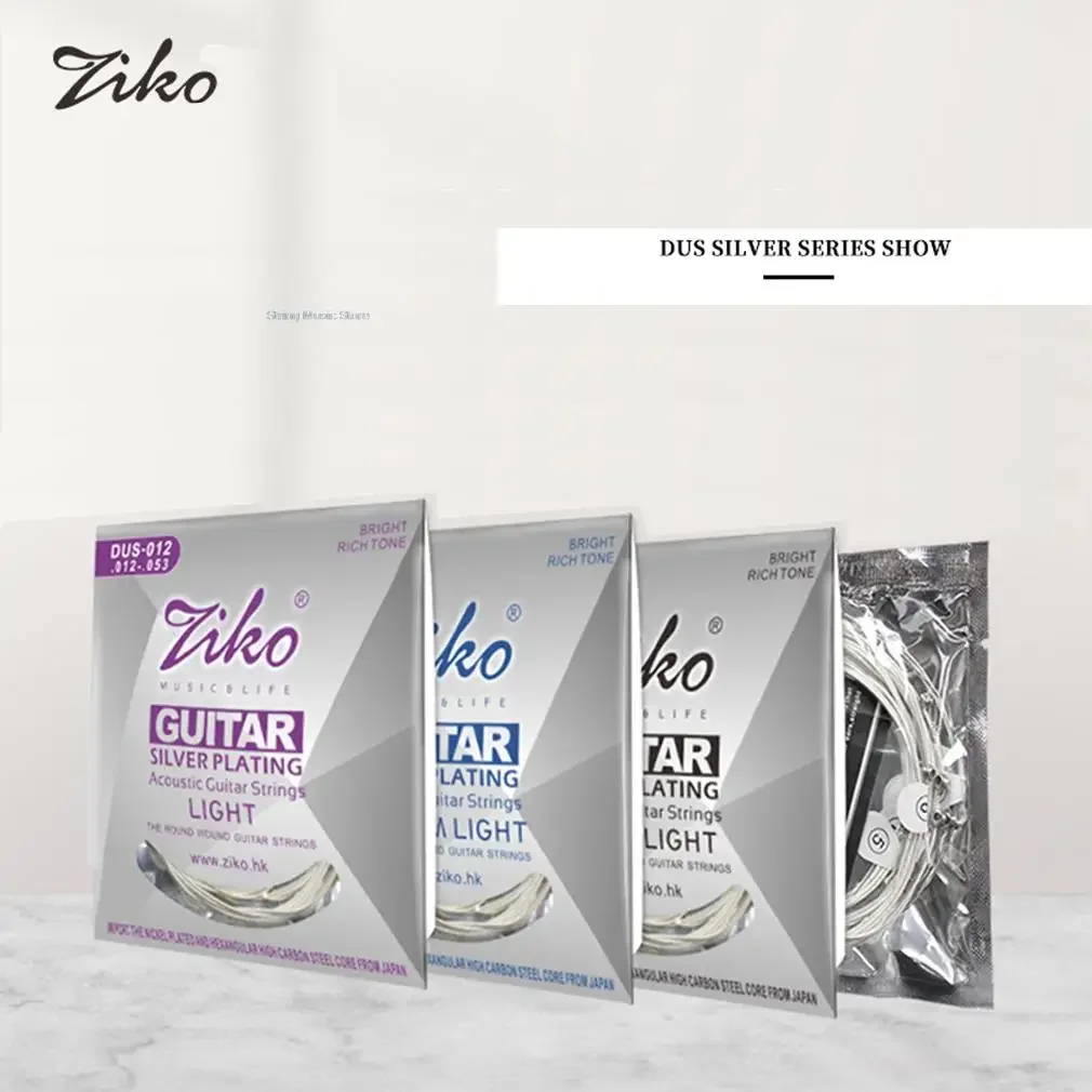 Ziko Acoustic Guitar String Set Silver-Plated Digital String Musical Instrument Parts 6-String Rope 010 011 012