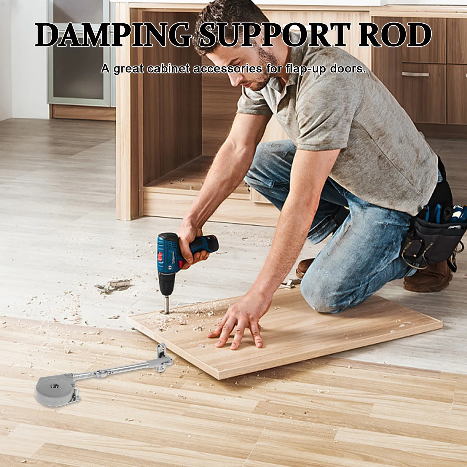 

1Pcs Cabinet Damper Gas Strut Premium Support Rod for Upturned Door Wall Cupboard Flap-Up Door Pull Rod Durable