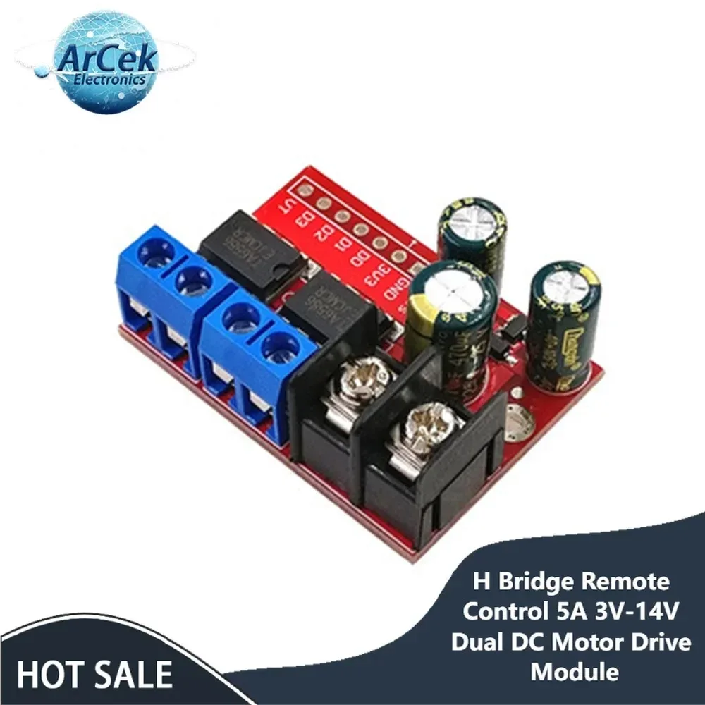H Bridge Remote Control 5A 3V-14V Dual DC Motor Drive Module Voltage Reverse PWM Speed Regulation Double Super L298N 5AD