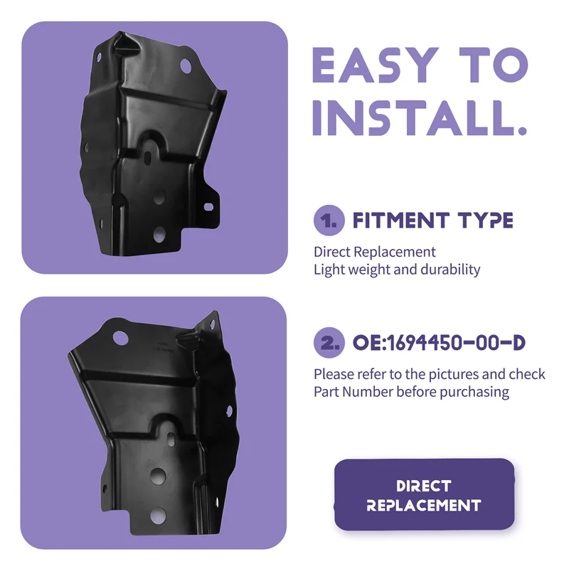 

Pair Car Front Bumper Mount Bracket Support Structure For Tesla Model 3 Part Numbers 1694450-00-D 169445000D