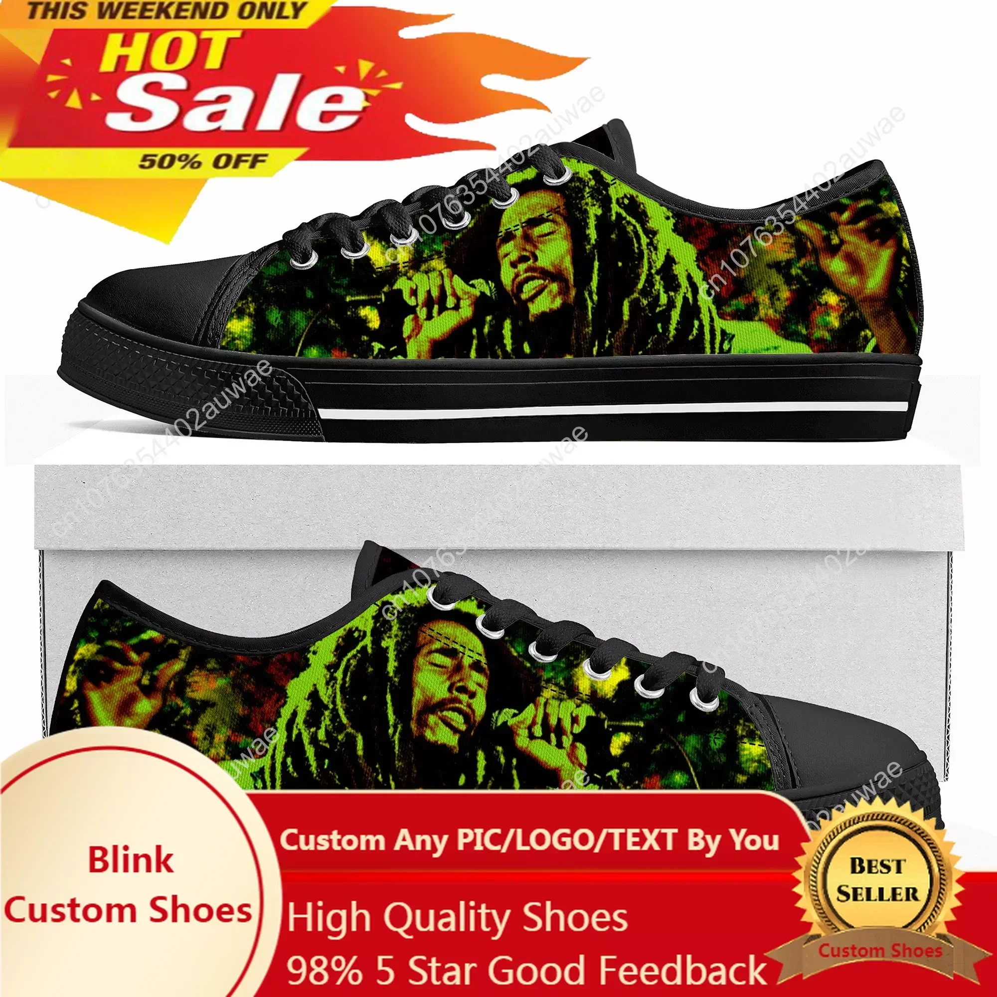 

Legend Bob Marley Reggae Rasta Low Top High Quality Sneakers Mens Women Teenager Canvas Sneaker Casual Couple Shoes Custom Shoes