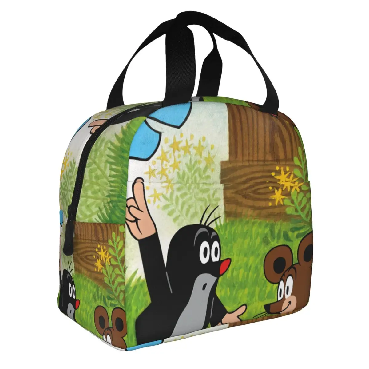 Puzzle Krtek Insulated Lunch Tote Bag for Women Czech Cartoon Comics Krtek Mole Resuable Thermal Cooler Bento Box Camping Travel