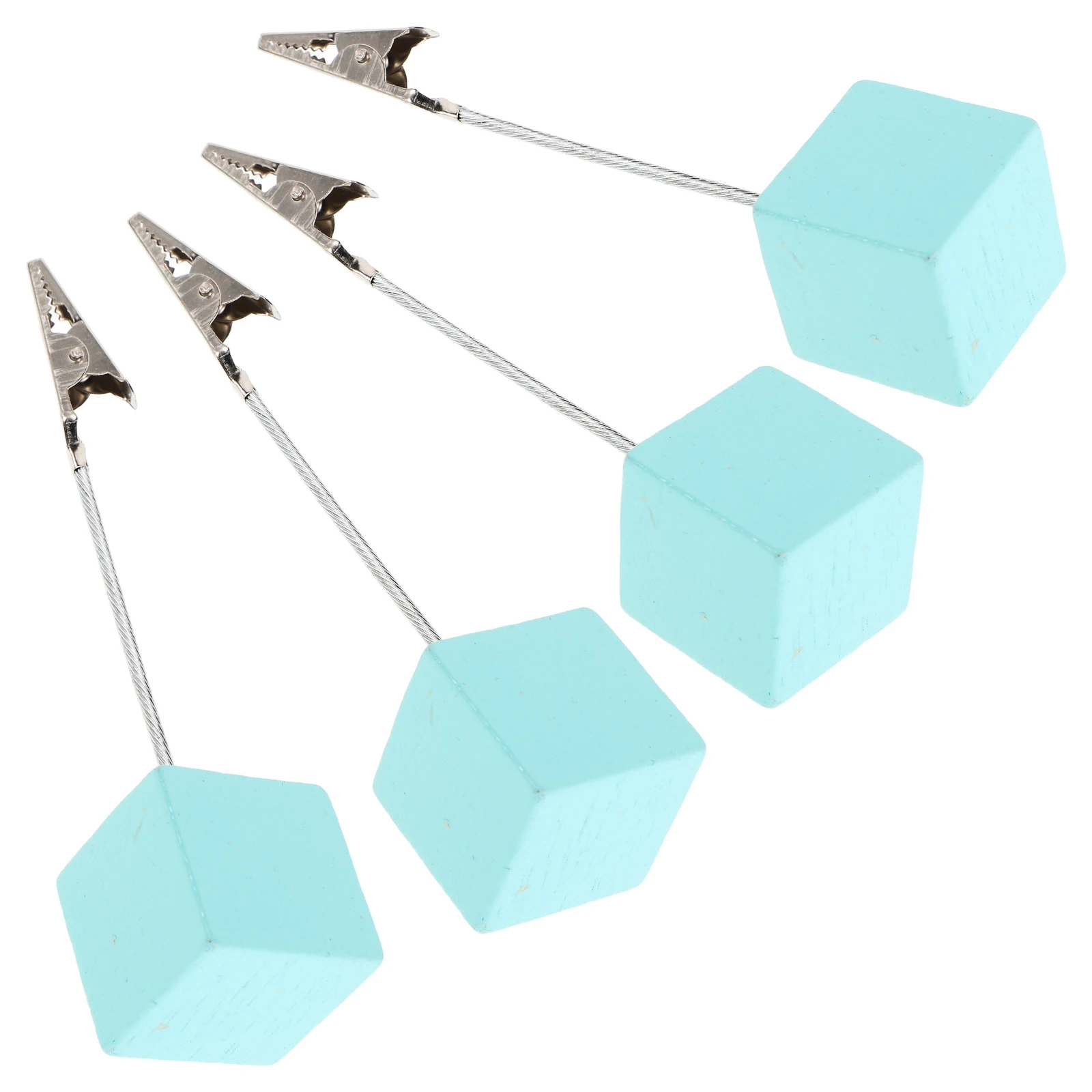 4pcs Memo Folder Material Adjustable Home Decor Sky- Stand Place Holders Table Sign Photo Paper Clip