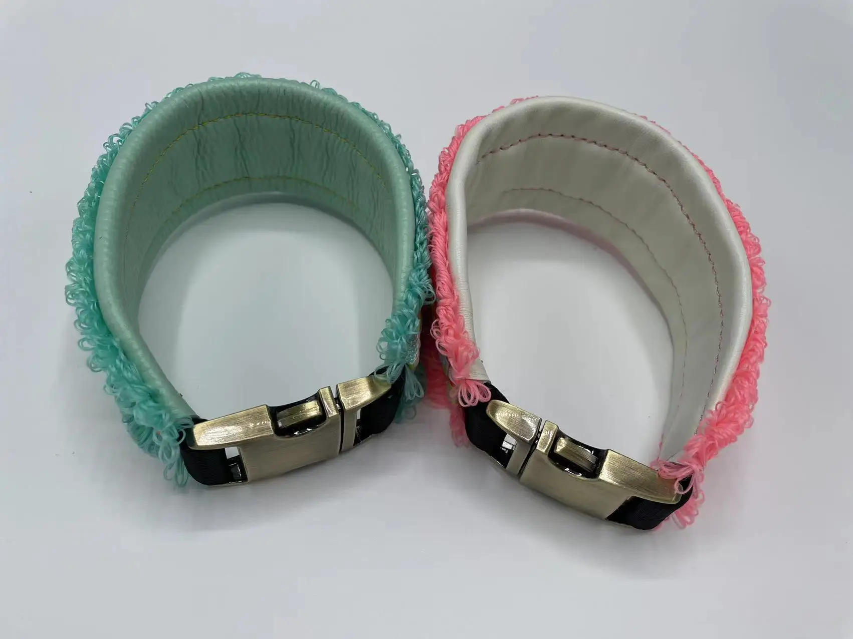 Italian Greyhound Collar/Whippet Collar/Soft Sheepskin Dog Collar Colorful Webbing Snap Pet Collar