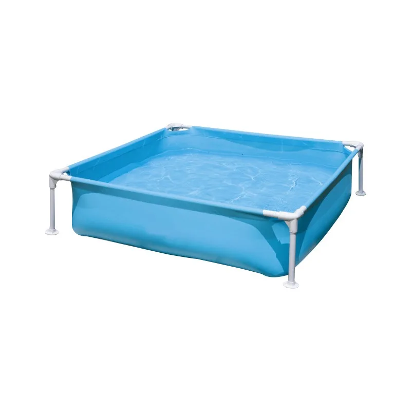 120cm Blue Square Frame Swimming Pool Home Play Pool Outdoor Easy-Assembly Frame Pool