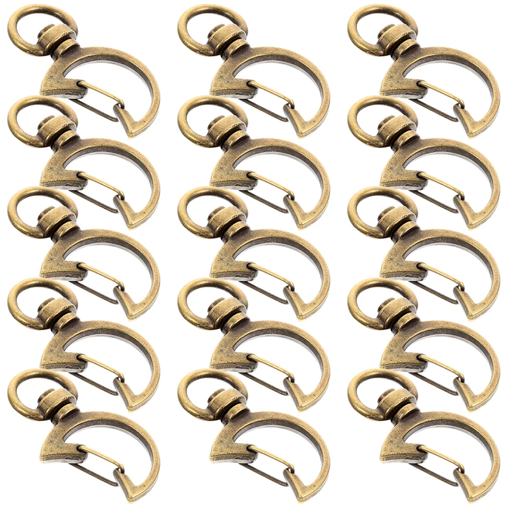 

15pcs Keychain Ornaments Snap Small Zinc Alloy Diy Accessories Vintage Color Durable Key Rings Bulk Bags Pendant Snap Hook