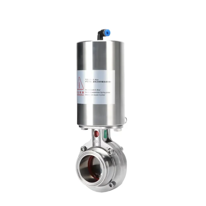 Sanitary 304 316L Food Grade Quick-installed Electric Butterfly Valve Vertical Tri Clamp Powder Actuator Clamp