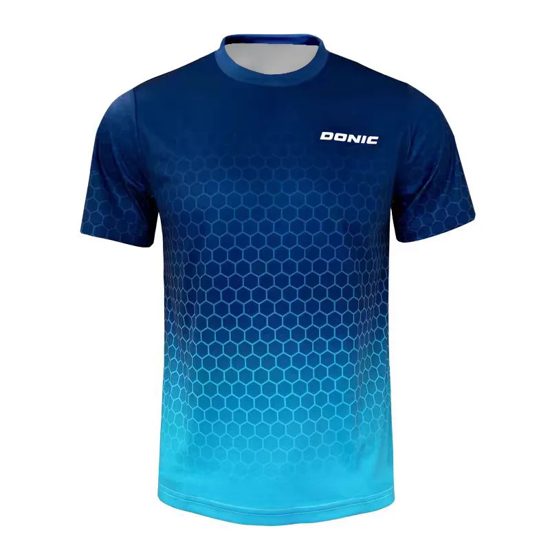 New Men's Table Tennis T-Shirt with 3D Print Men's Summer Breathable Badminton T-Shirt Table Tennis Short-Sleeved Quick-Dry Top image 2