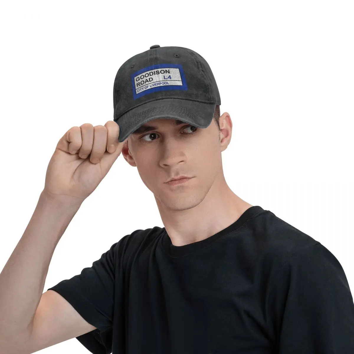 Everton Football Team Goodison Road Street Sign Baseball Caps Snapback Washed Denim Hats OutdoorCowboy Hat for Unisex