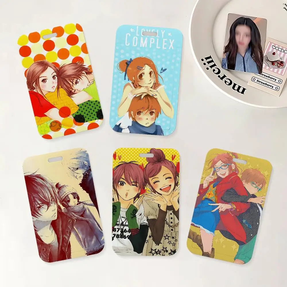 Portatarjetas de identificación Anime L-Lovely Complex con correa para el cuello para oficina, escuela, tarjetas de identificación, credenciales