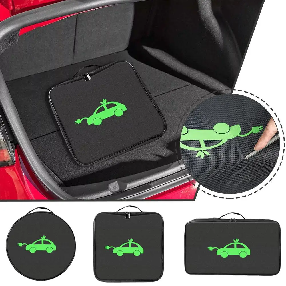 Estojo de armazenamento de cabos para carregador de carro elétrico Jumper Cable Bag EV Organizer Case, saco de carregamento EV Carry Cabl F5A3