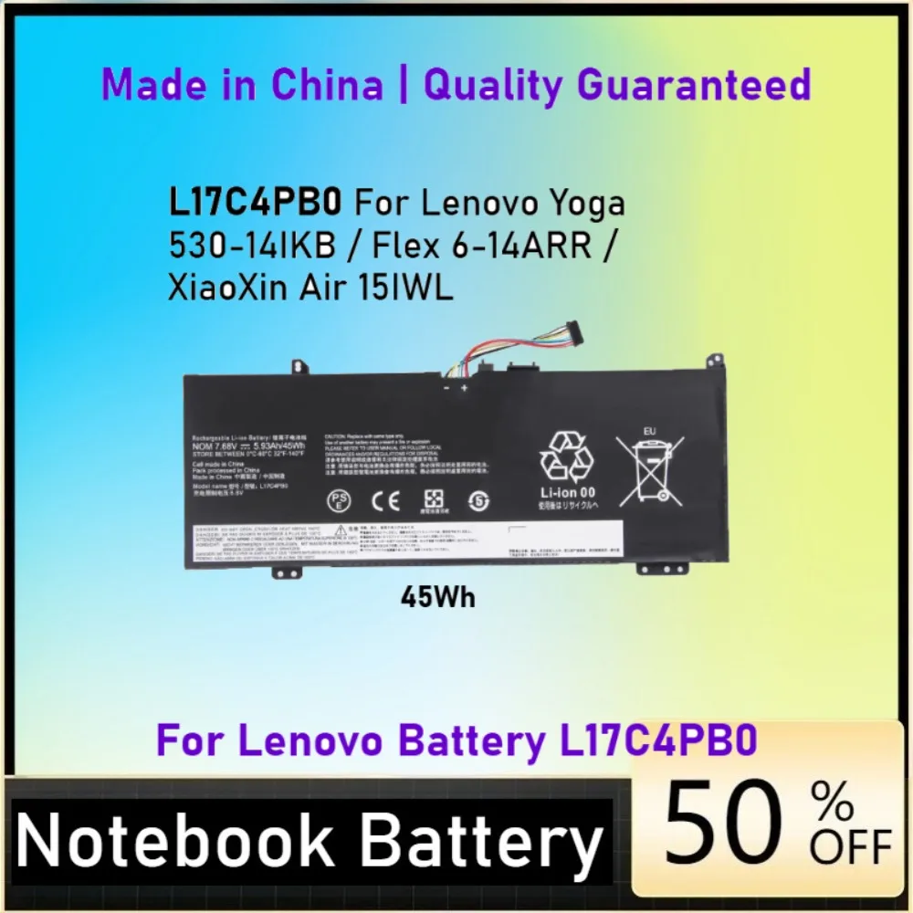 

Battery L17C4PB0 for Lenovo Yoga 530-14IKB Flex 6-14ARR XiaoXin Air 14IKBR 14IWL 15IKBR 15ARR 15IWL IdeaPad 530S-14ARR