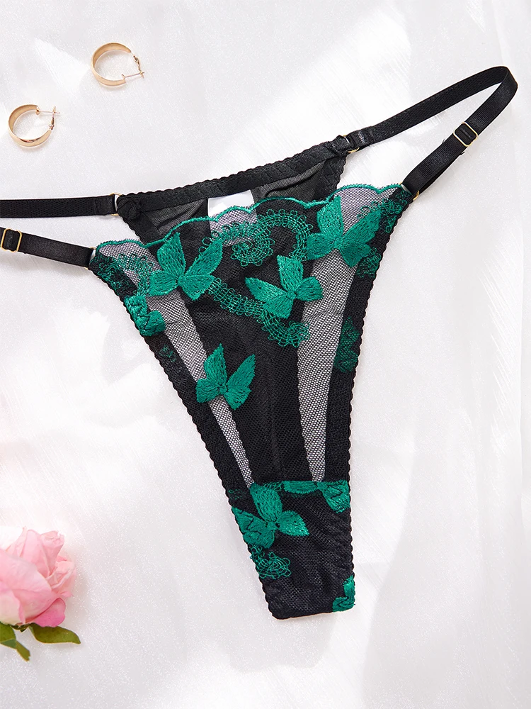 2024 Lingerie Sexy Butterfly Embroidery Female Underwear 2 Piece Bra Set Push Up Lingerie Intimate Outfits Sensual Exotic Sets