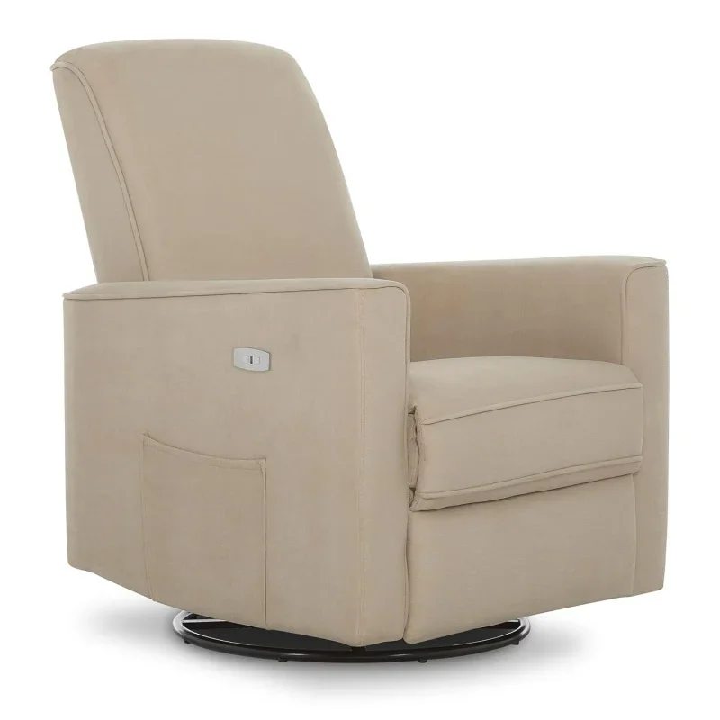 

Evolur Harlow Deluxe Upholstered Plush Seating Glide Rocker, Swivel, Power Recliner with USB Port, Greenguard Gold Certified, Fa