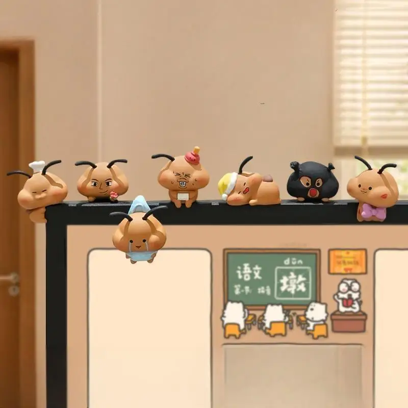 Cute Cartoon Bug Figurine Funny Animal Decor For Computer Monitor Edge Car Dashboard TV Monitor Desk Ornament Gifts