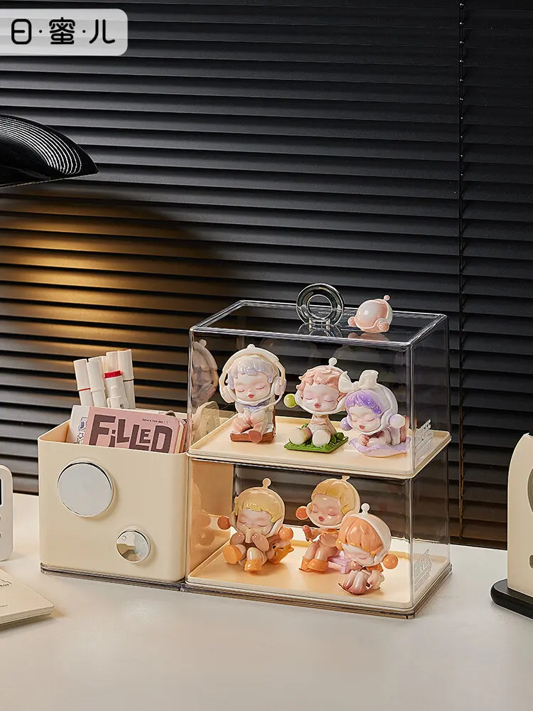 

Acrylic Blind Box Storage Display Case for POP MART Figures Transparent Desk Pen Holder Organizer Rack Dustproof Stand Box