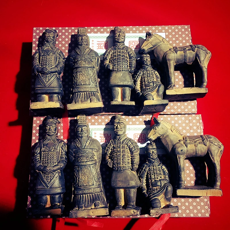 

Five piece set of Terra Cotta Warriors and Horses of the First Emperor of the Qin Dynasty