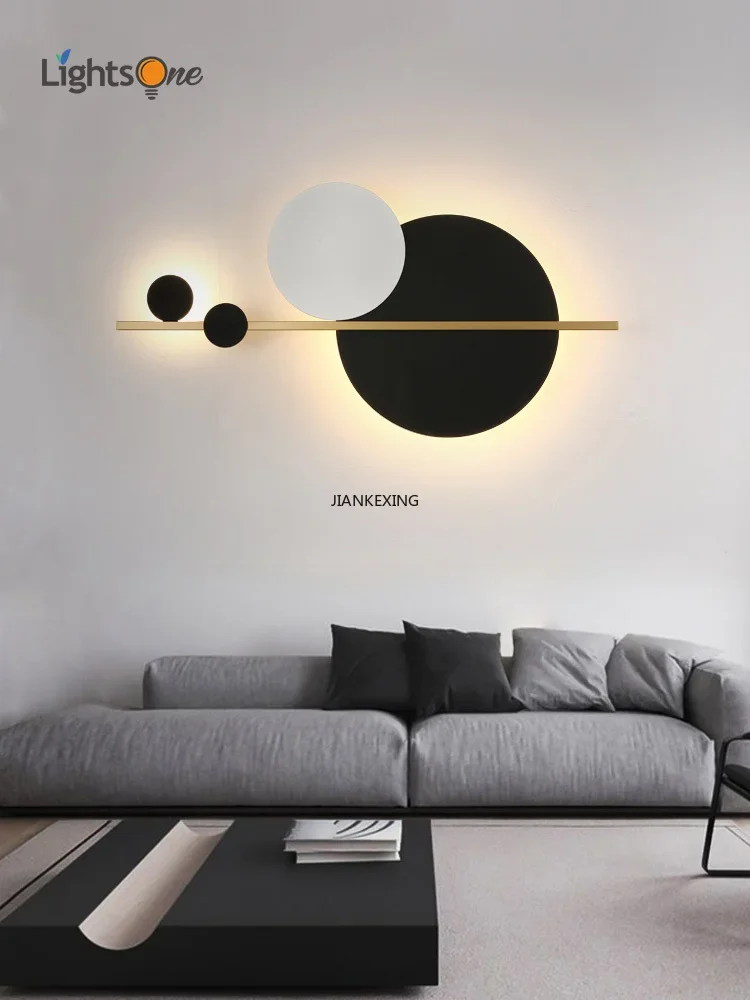 

Modern Minimalist Bedroom Bedside Lamp Living Room Background Wall Designer Personality Light