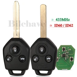 jingyuqin 3 Buttons Car Remote Key 433Mhz ID62 Chip For Subaru Forester Outback Legacy 2008 - 2014 Fob With Toy43r/Dat17 Blade