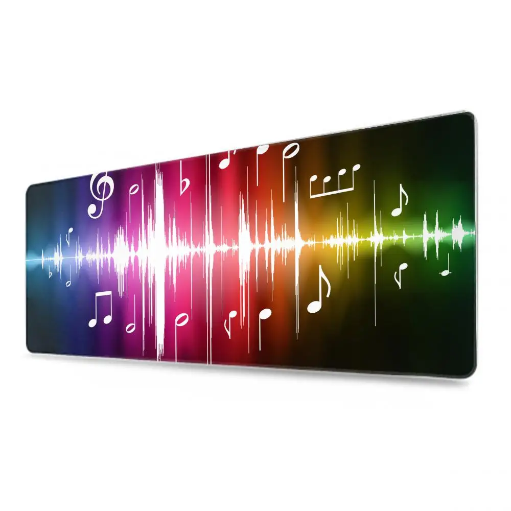Musiknoten-Tapete, Mauspad, Spielzubehör, Tastaturpad, XXL, große Verriegelungskante, 900 x 400 mm, Tischset, Gaming-Mauspad