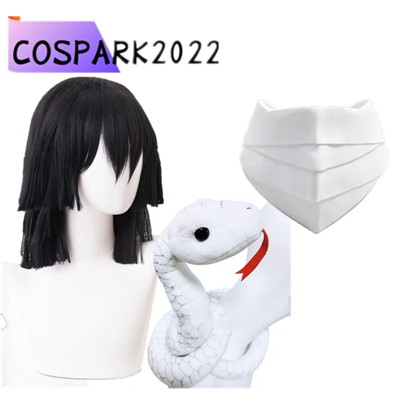 

Ролевая игра Игуро Косплей Obanai Парик Маска Взрослый Фантазия Аниме Хэллоуин Карнавал Мультфильм Змея Костюм Опора Аксессуары Головные Уборы