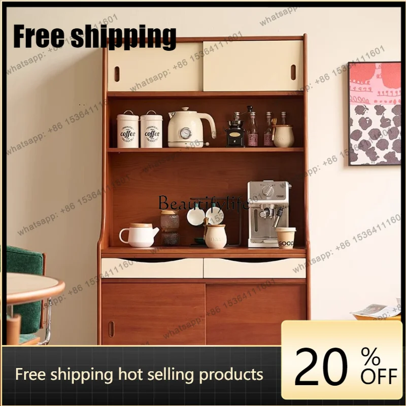jj5 -Middle-ancient style solid wood dining side cabinet, locker, restaurant multi-functional storage cabinet, storage tea cabin