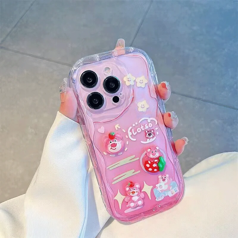 ثلاثية الأبعاد لوتسو الدب سلسلة الحال بالنسبة ممن لهم Realme C75 C65 C67 C63 C61 C51 ملاحظة 50 60 C53 C55 C33 C35 C15 C12 C11 13 6 برو 8 غلاف الهاتف