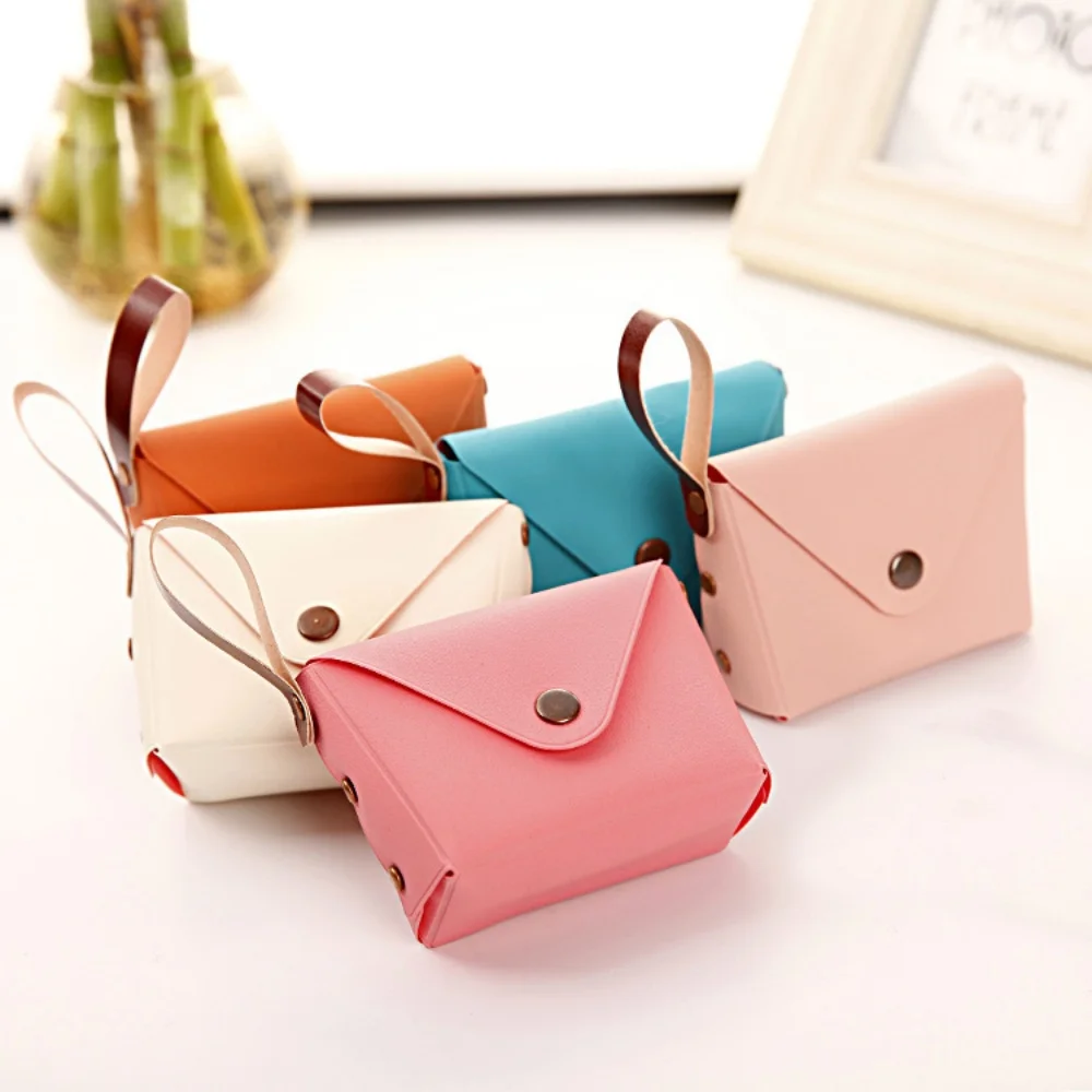 Llavero Ins creativo coreano, monedero de cuero PU, correa de mano, billetera bonita para niñas, Mini bolsa de almacenamiento, Mini bolso Kawaii