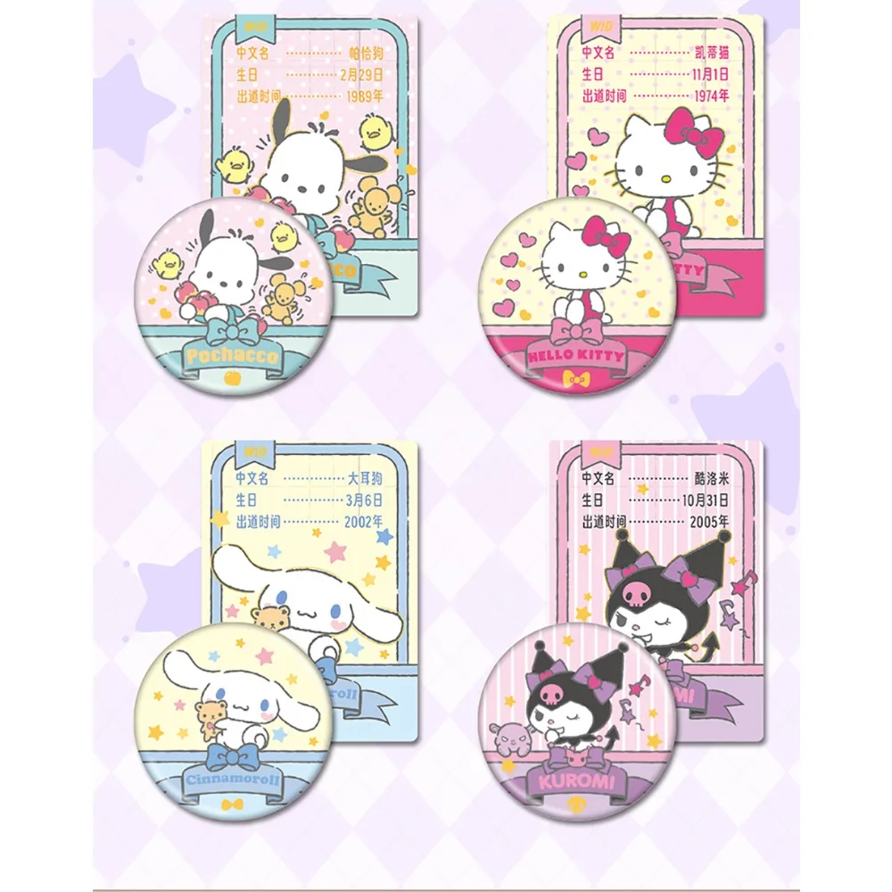 شارات بطاقات كاباو سانريو الأصلية للأولاد والبنات شخصيات عائلة النجوم المشهورة للغاية مجموعة هدايا ألعاب فريدة من نوعها