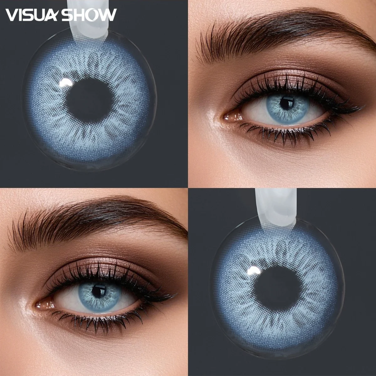 VISUASHOW 14,20mm Weiche Farbige Kontaktlinsen, für Damen-Tages-Make-up, Campus, Büro, Pendeln, Dating & Freizeitausflüge