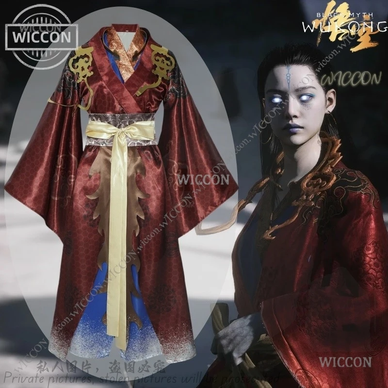 

Kangjin Black Cos Myth Game Wukong Cosplay Costume Halloween Party Costume Woman Adult Kangjin Dragon Fancy Stage Comic-Con