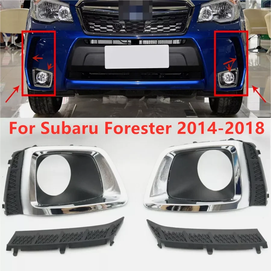 4X Front Driving Lamp Fog Light Frame Cover Trim For Subaru Forester 2014-2018