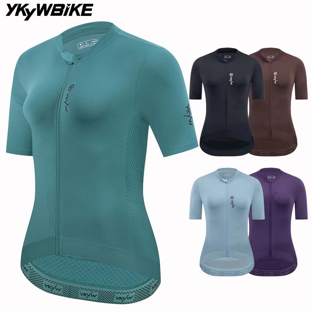 YKYWBIKE 2026 Women Summer Short Sleeve Cycling Jersey Quick Dry High Elastic Breathable MTB Road Bike Female Bicycle Shirt