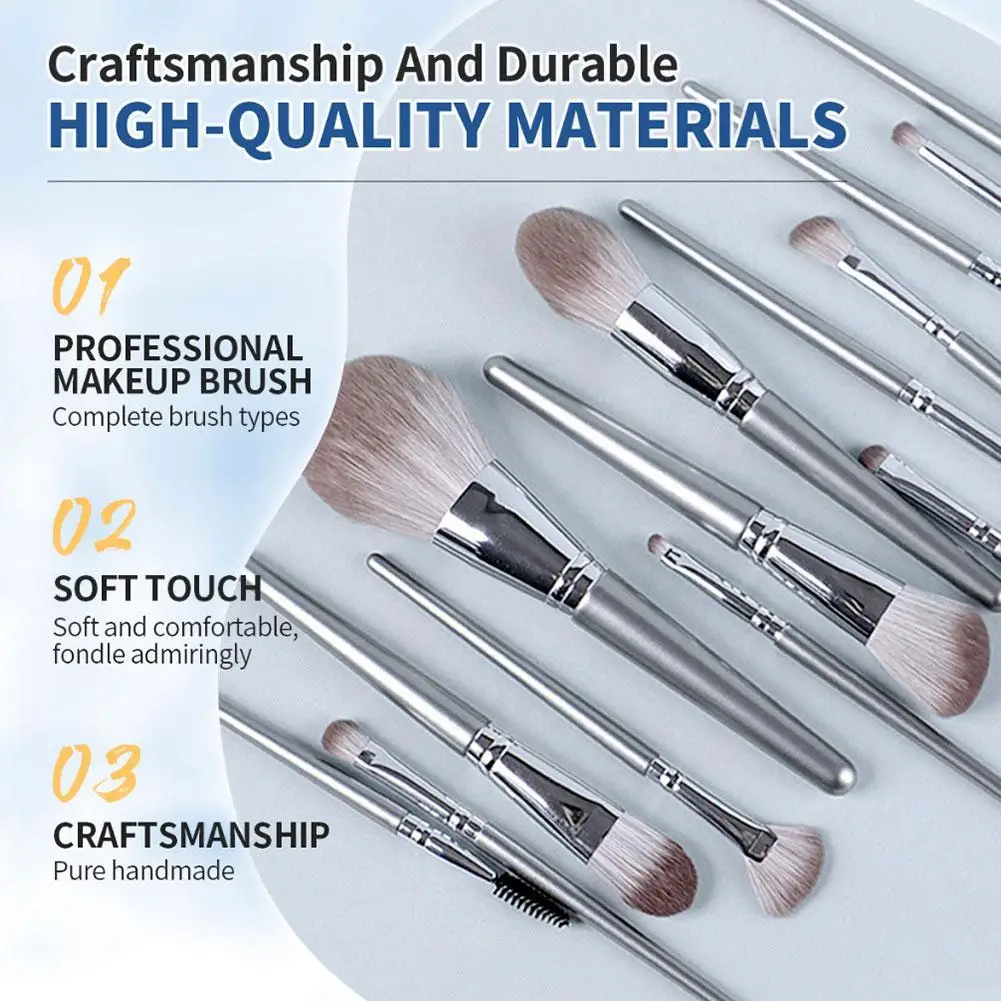 Profesjonalny zestaw pędzli do makijażu 14 szt. Premium syntetyczny podkład w proszku korektory cienie do powiek róż pędzle do makijażu uniwersalne