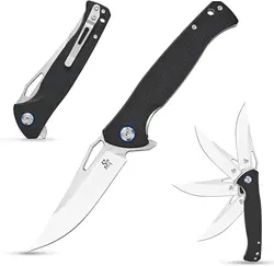 Sitivien ST143 Folding Knife,D2 Steel Blade ,Micarta Handle EDC Tool Knifes Pocket Knives for Outdoor, Camping, Survival Working