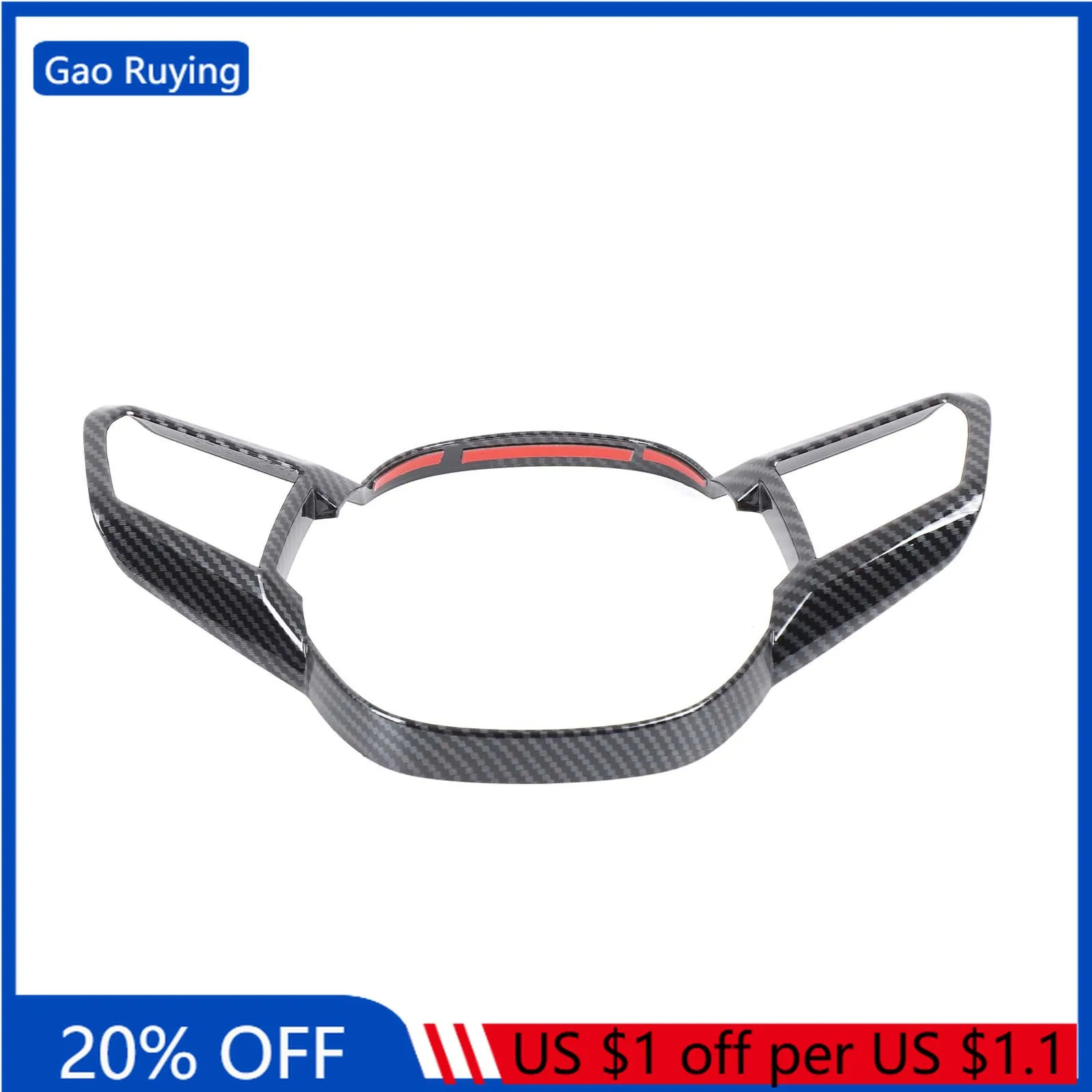 

Gao Ruying For BMW ix 2022-2025 ABS Carbon Fiber Car Steering Wheel Decorative Frame Cover Stickers Interior Car Accessories