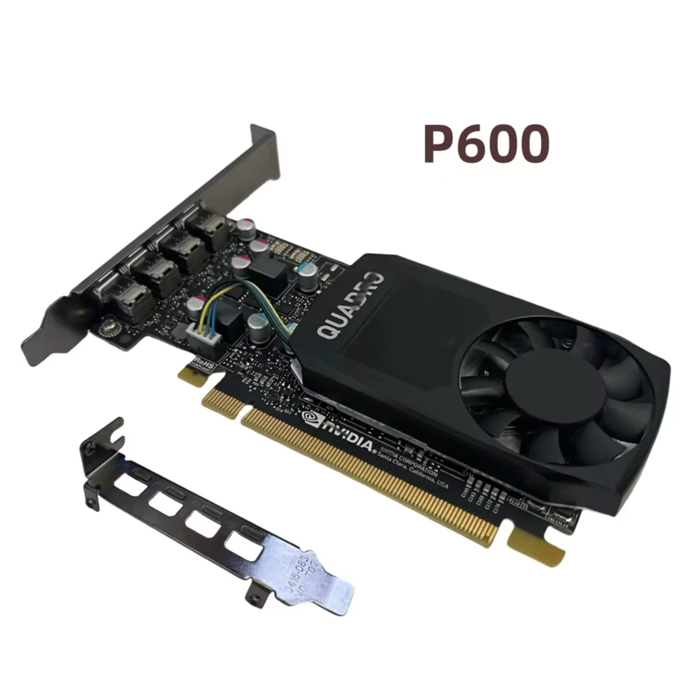 بطاقة رسومات احترافية أصلية 2 جيجا بايت لبطاقة الرسومات Nvidia Quadro P600، مشبك فيديو Cad/Ps، Ddr5، 4 Mini Dp، P600 2Gb #3