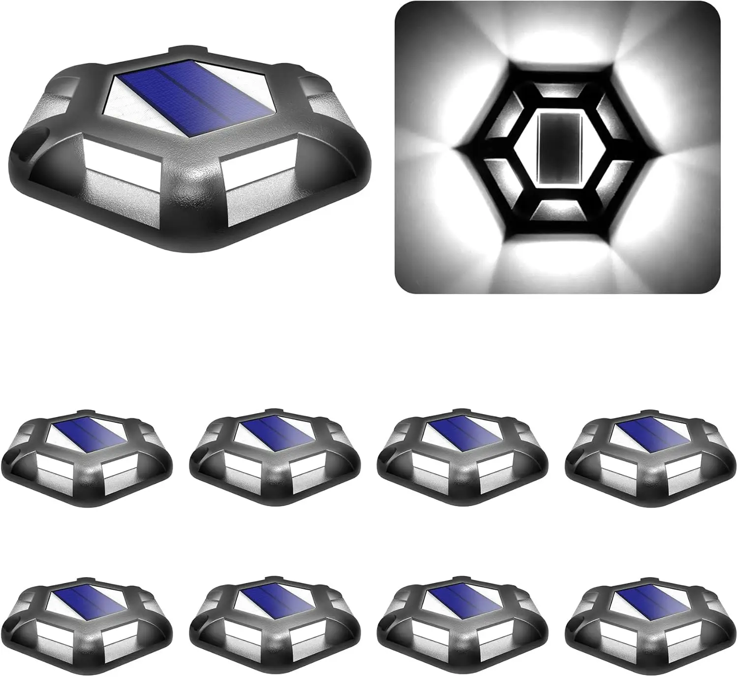 

Солнечные фонари для док-станции — 8 упаковок водонепроницаемых светодиодных наружных палубных фонарей для подъездной дороги в саду (белые)