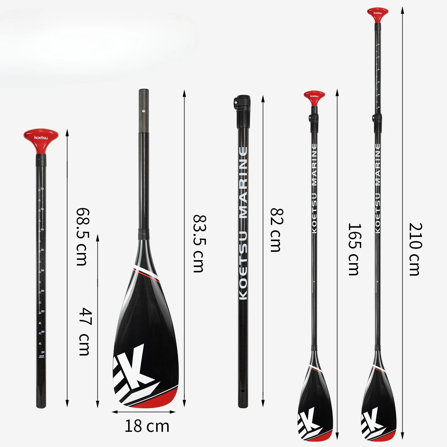 Three-section Full Carbon SUP Board Paddle Board Surfboard Racing Carbon Fiber Racing Paddle