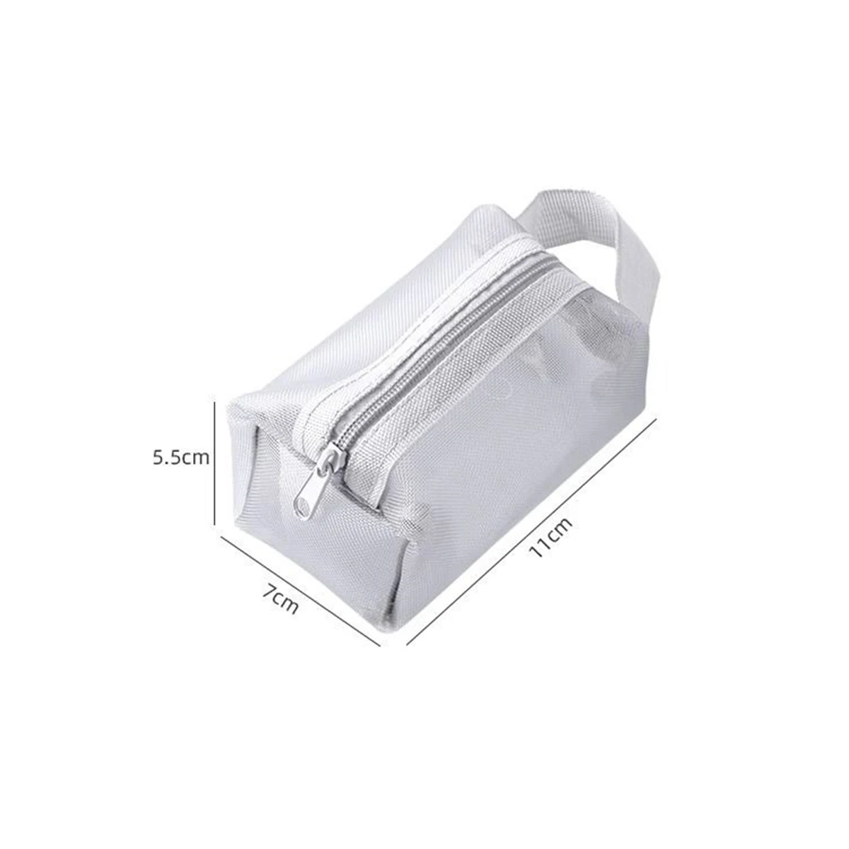 Portamonete multiuso in rete quadrata traspirante, portachiavi, mini portamonete con cerniera