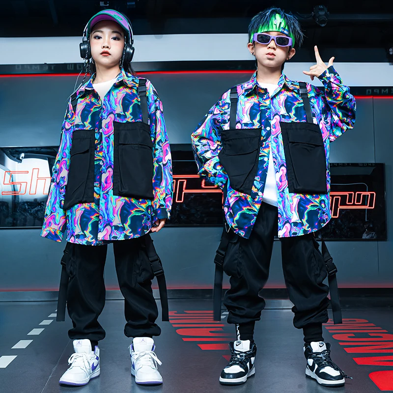 Children Hip Hop Clothes Boys Street Dance Costume Drum Jazz Performance Clothing Girls Fashion Stage Wear Shirt Pants BL12025