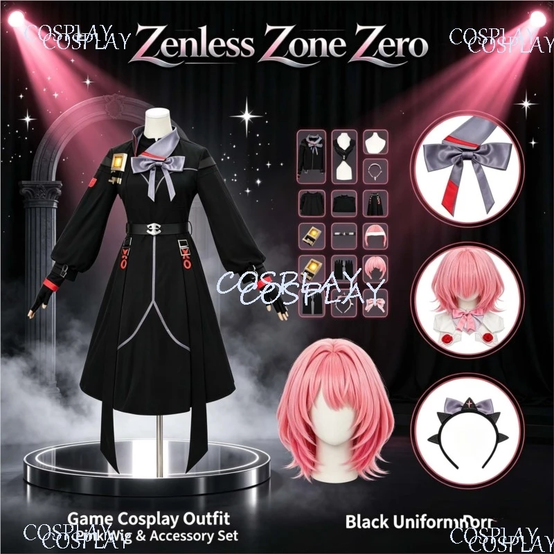 Disfraz de cosplay de Remielle Dan para mujer, inspirado en Zenless Zone Zero, con uniforme militar de cazadora de la Realidad Vacía y accesorios, ideal para Halloween.