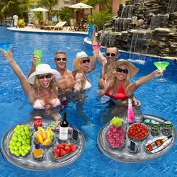 Swimming Pool Food Plate Food Beer Tray Summer Party Swimming Food Drink Holder Floating Food Cup Holder