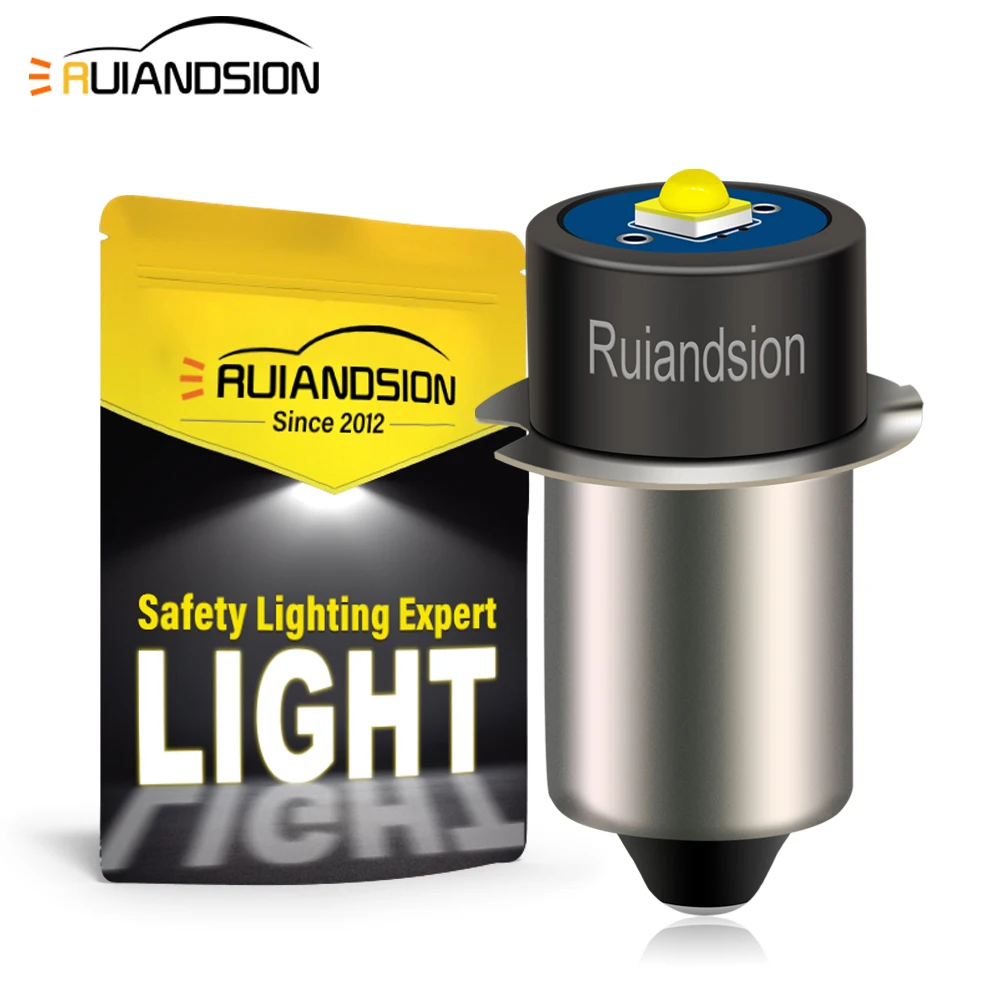 RUIANDSION P13.5S LED E10 Mini Bulb 1-9V fit AA/D Cells Ultra Bright 300LM for Maglite Flashlight Replacement Upgrade Lamp 10Pcs view 2