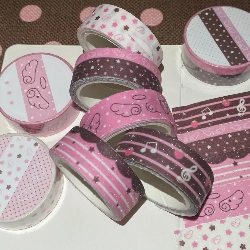 Ins الفراولة الشريط الزخرفية نجوم Kawaii DIY الشريط أجنحة الملاك القرطاسية المدرسية