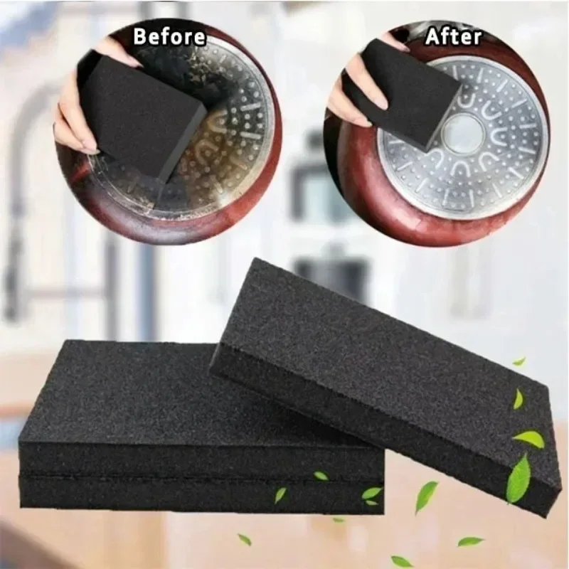 3pcs/5pcs Black Nano Sponge Emery Cleaning Brush Rust Stain Remover for Kitchen Pots High Density Foam Pad Tool Box Insert Wipe