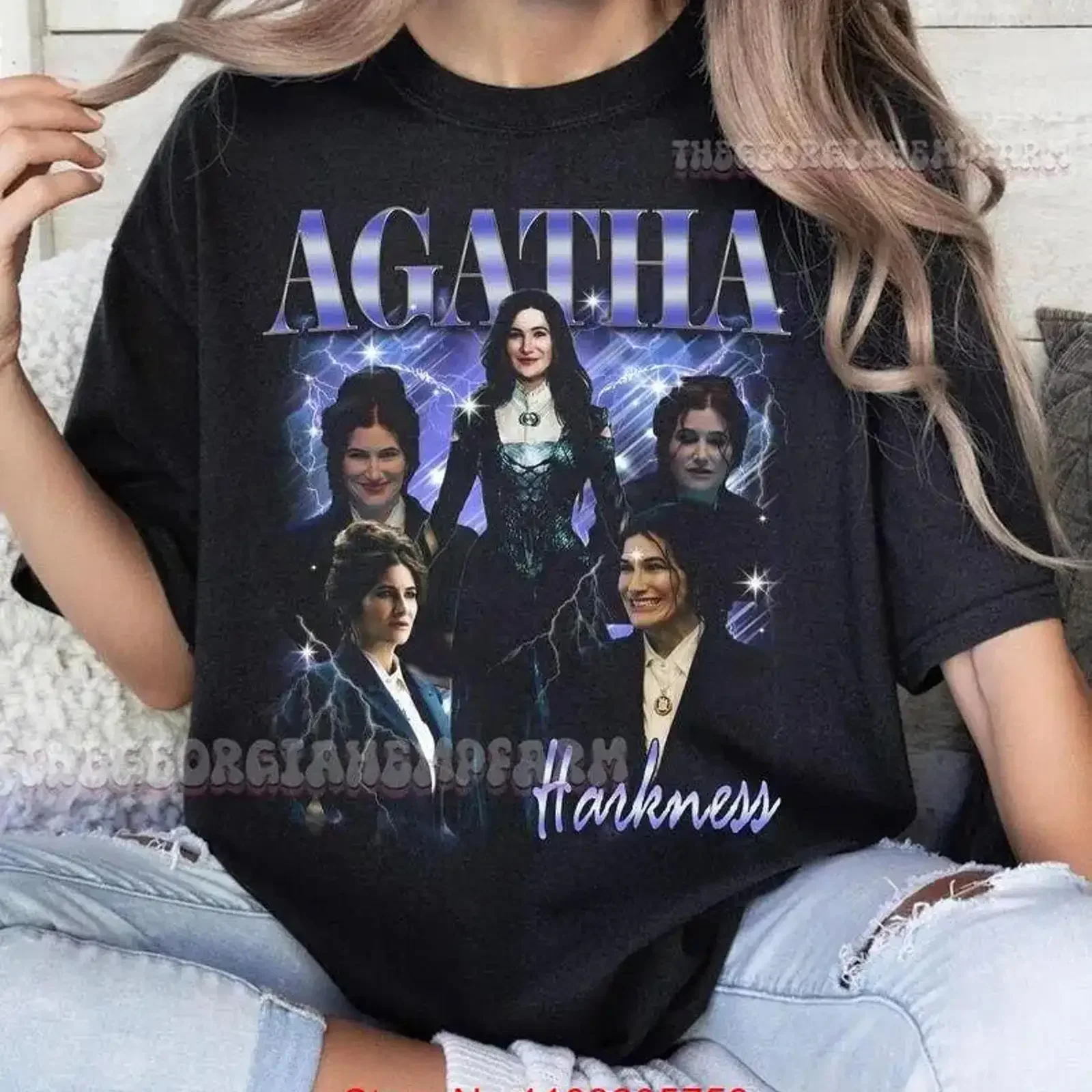 

Футболка Agatha Harkness All Along для винтажного стираного повседневного топа для повседневной носки, мягкая модная удобная одежда